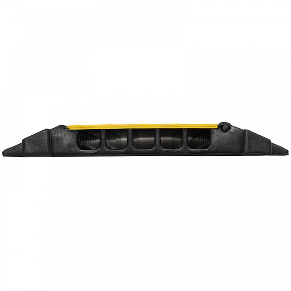 5 Channel 1m Rubber Cable Guard Black and Yellow