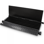 5 Channel 1m Rubber Cable Guard Black