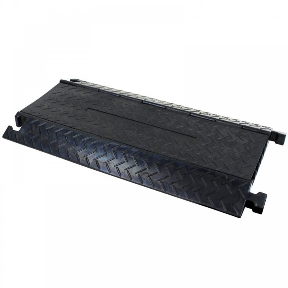 5 Channel 1m Rubber Cable Guard Black