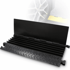 5 Channel 1m Rubber Cable Guard Black