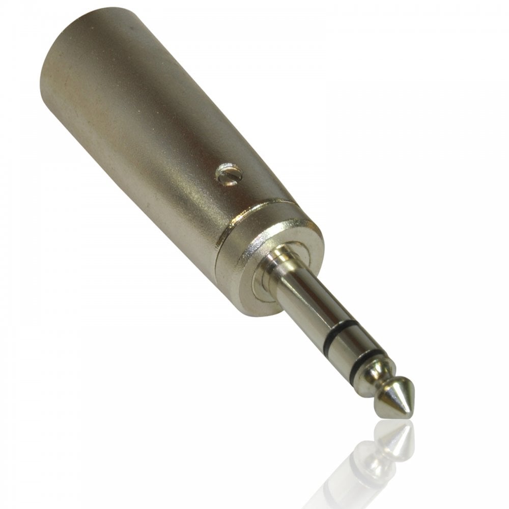3 Pin XLR Male to 6.35mm Stereo Jack Plug Adaptor