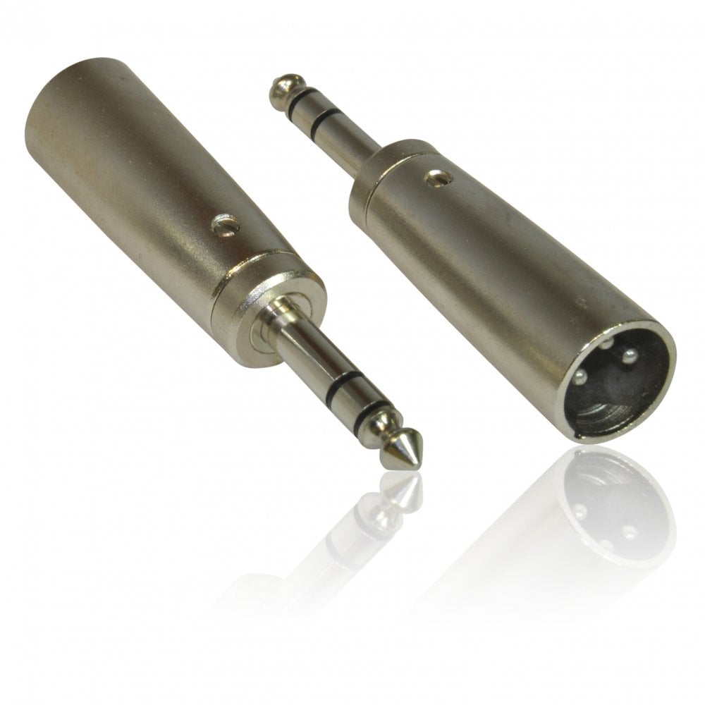 3 Pin XLR Male to 6.35mm Stereo Jack Plug Adaptor