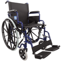 Foldable Self Propelled Steel Wheelchair - Blue