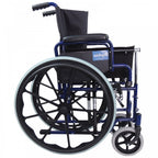 Foldable Self Propelled Steel Wheelchair - Blue