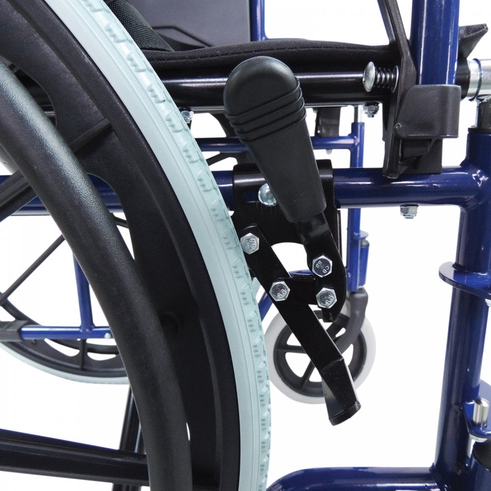 Foldable Self Propelled Steel Wheelchair - Blue