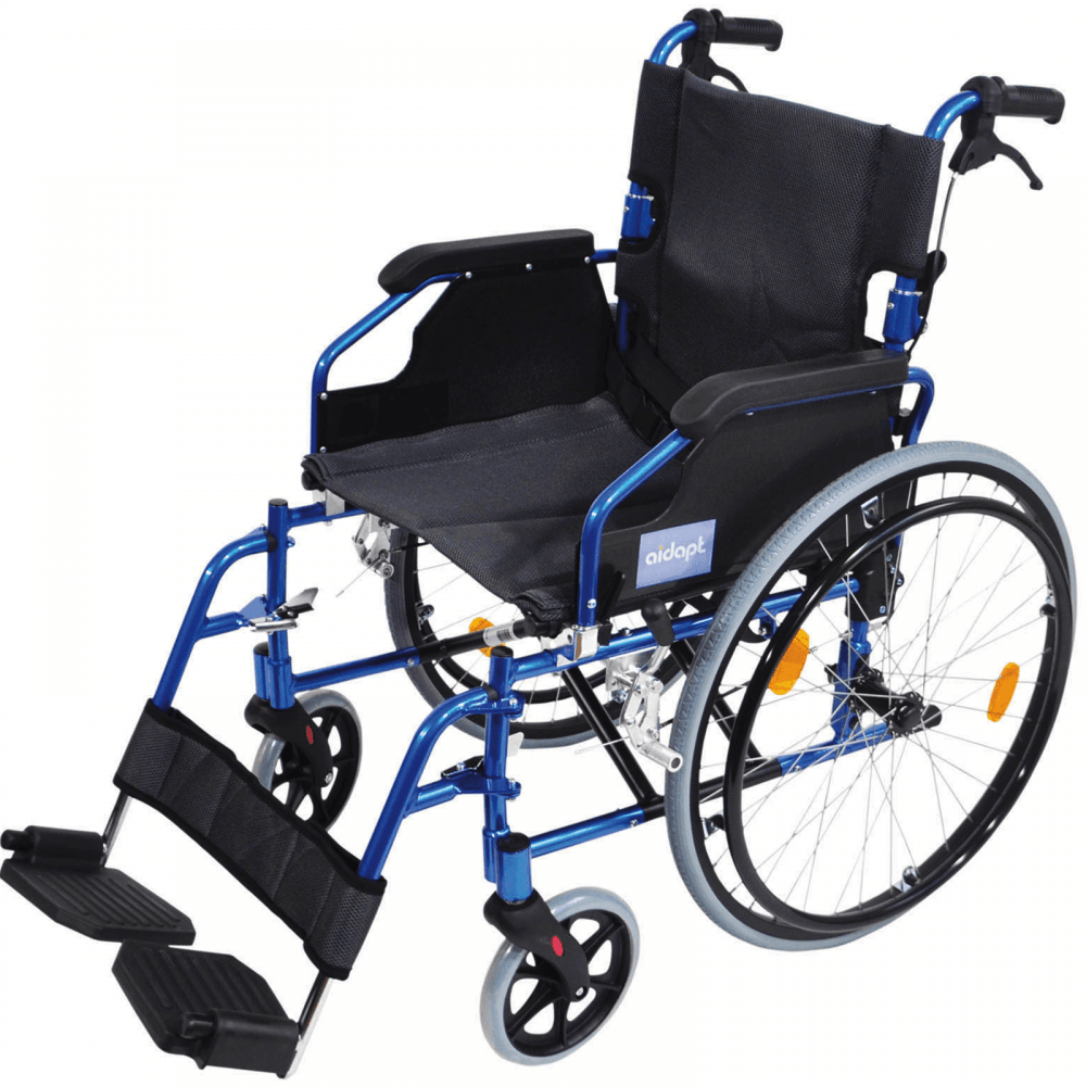 Foldable Lightweight Self Propelled Aluminium Wheelchair - Blue