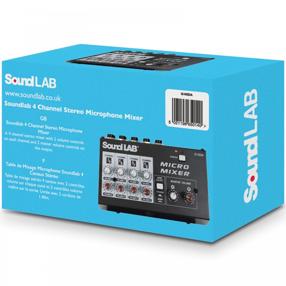 4 Channel Stereo or Mono Microphone Mixer