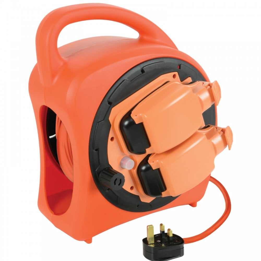 2-Gang 20m Weatherproof Garden Extension Reel