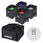 Colour Raider Lithium Battery Venue Uplighter Pack of 4 & Bag