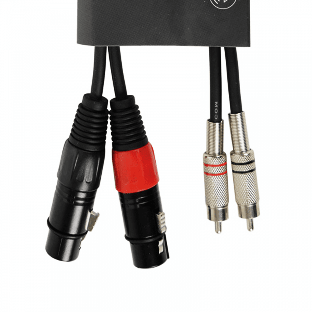 Twin Female XLR to Twin RCA Phono Plug Audio Lead 1.5, 3, 6M