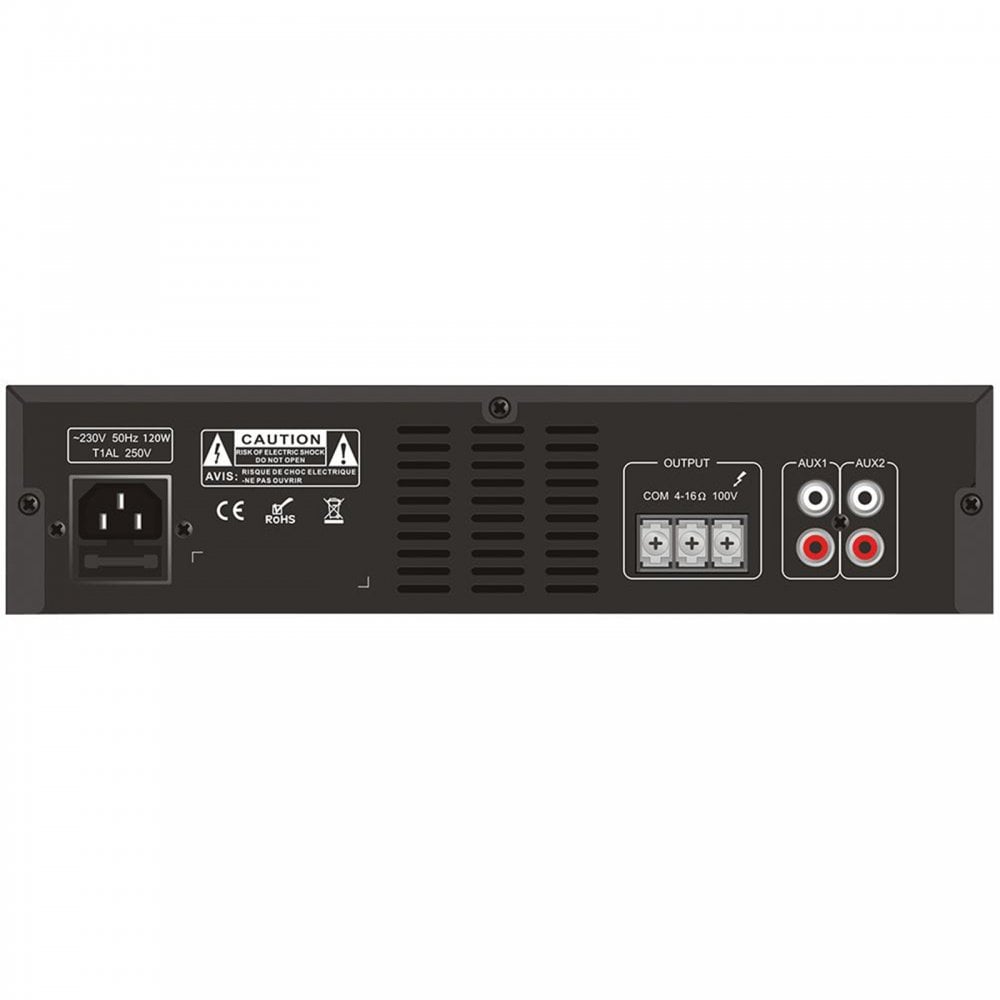 40W Compact 100V Line Desktop PA Mixer Amplifier