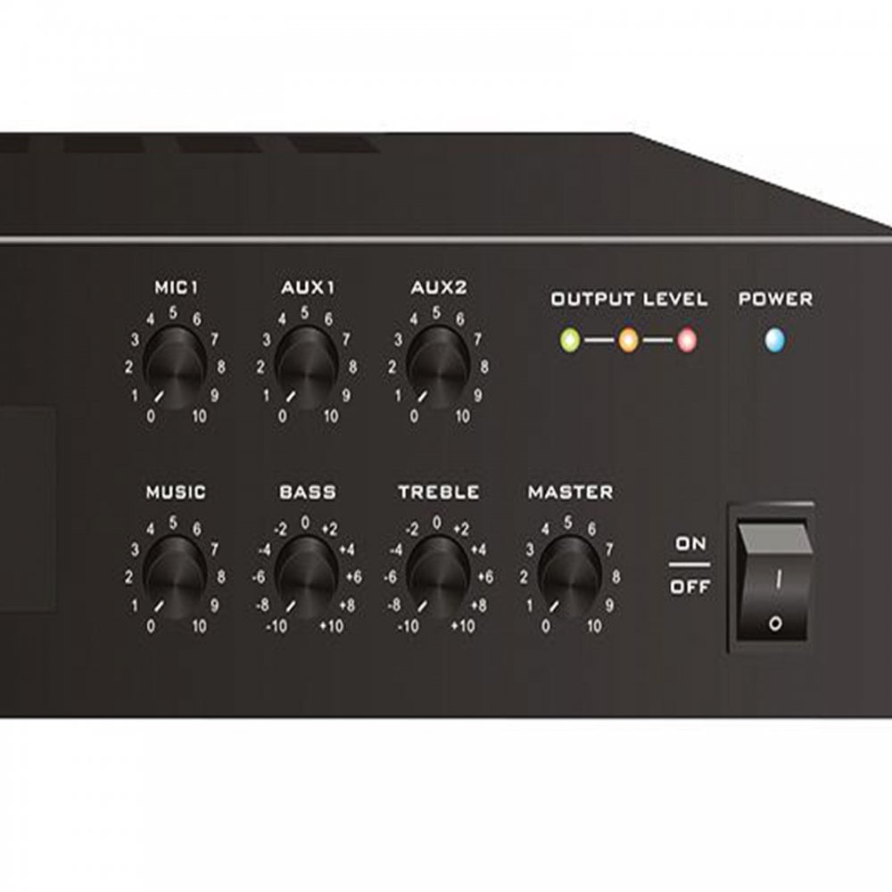 40W Compact 100V Line Desktop PA Mixer Amplifier
