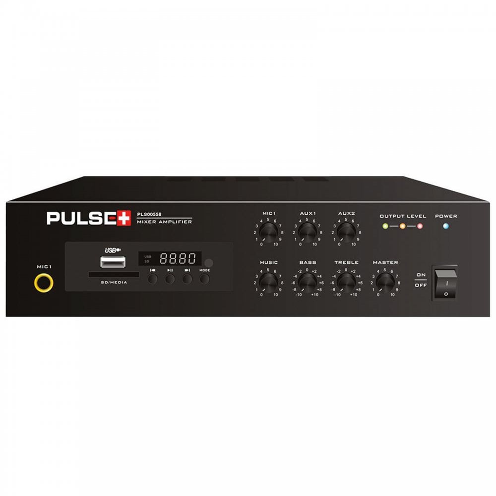 40W Compact 100V Line Desktop PA Mixer Amplifier