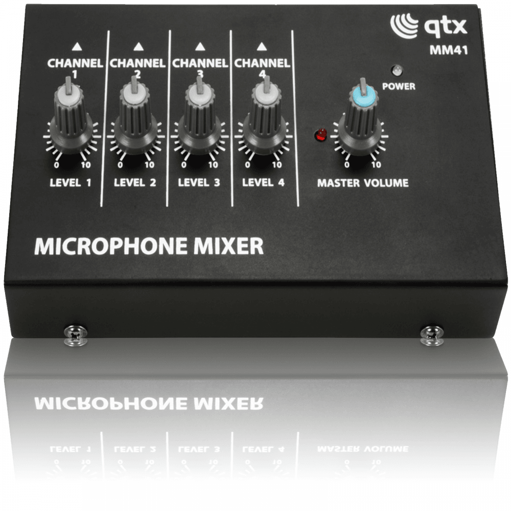 4 Channel Microphone Mixer Battery or PSU