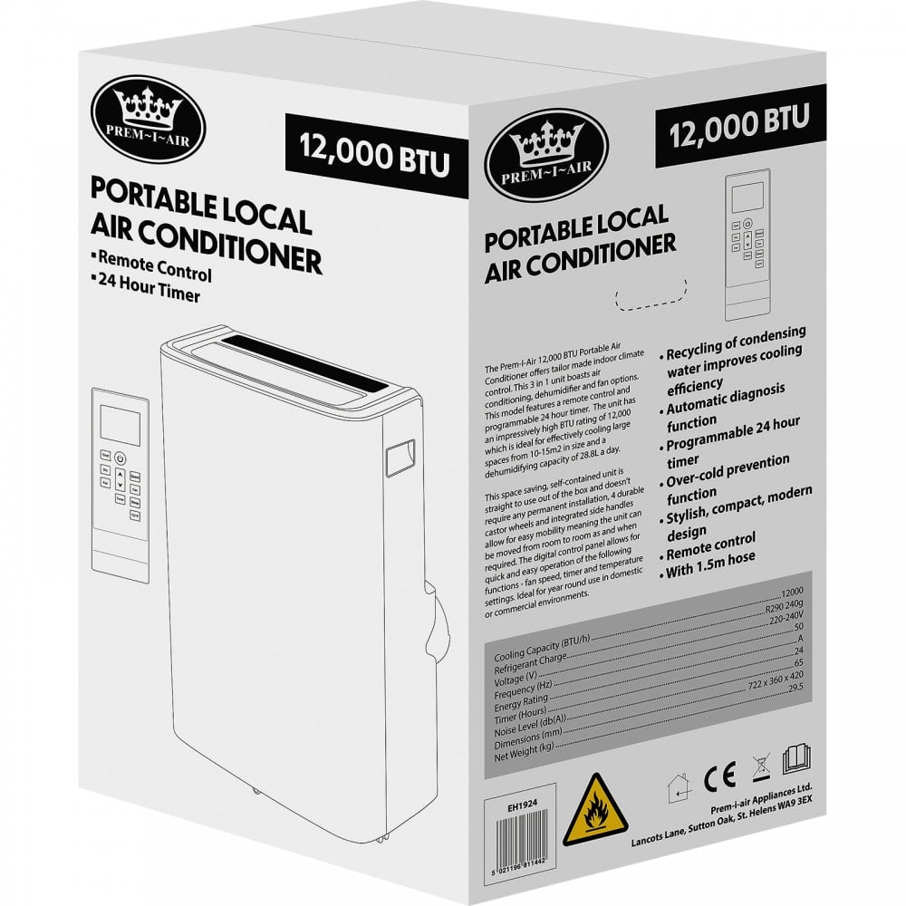 Portable Air Conditioner 12000BTU with Remote Control