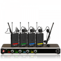 NU4 Quad Wireless Microphone System UHF Headset Lapel