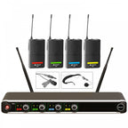 NU4 Quad Wireless Microphone System UHF Headset Lapel