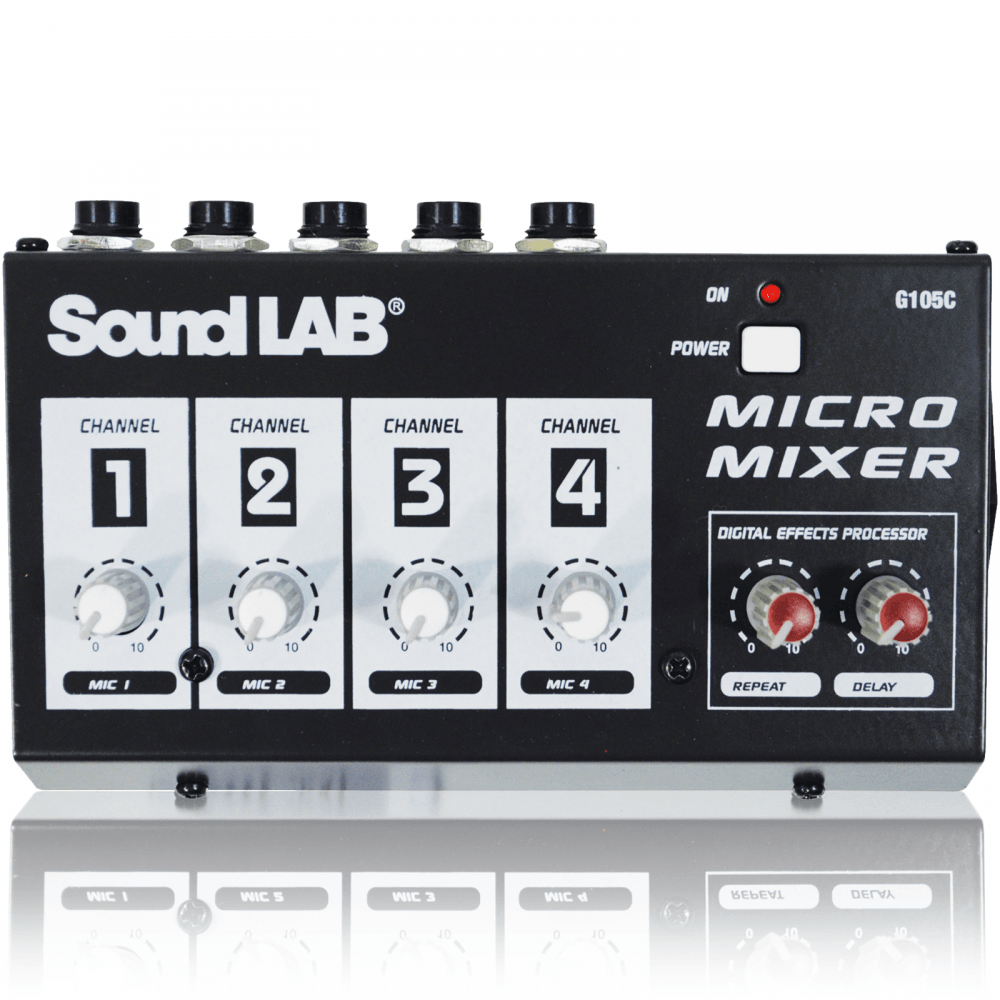 4 Channel Mono Mixer with Volume Control and Echo