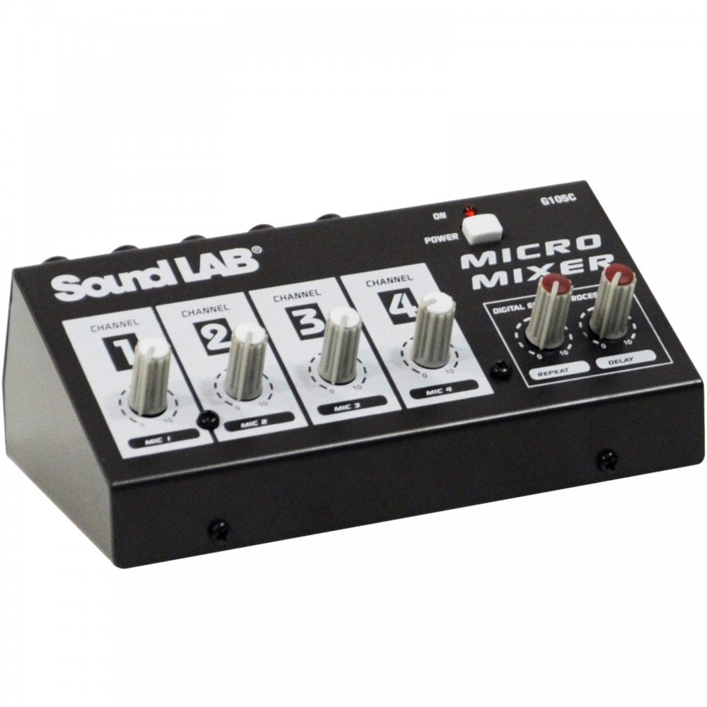 4 Channel Mono Mixer with Volume Control and Echo