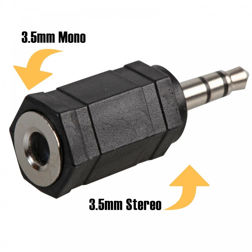 3.5mm Stereo Plug To 3.5mm Mono Socket Adaptor