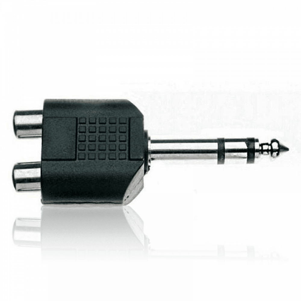 6.35mm Stereo Jack to 2 x RCA Phono Sockets Adaptor Splitter