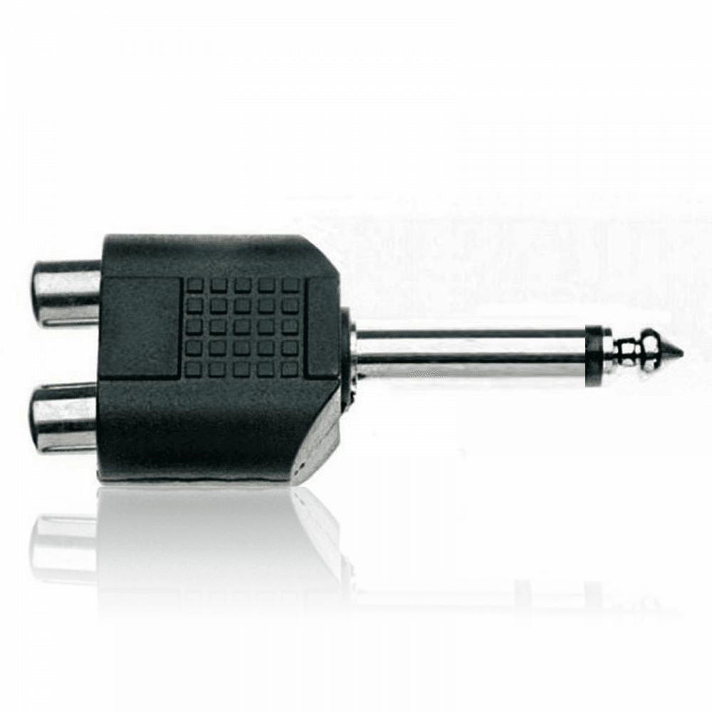 6.3mm Mono Jack to Twin Phono RCA Sockets Adaptor