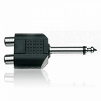 6.3mm Mono Jack to Twin Phono RCA Sockets Adaptor