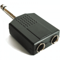 6.35mm Mono Plug to 2 x 6.35mm Mono Sockets Adaptor