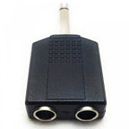 6.35mm Mono Plug to 2 x 6.35mm Mono Sockets Adaptor