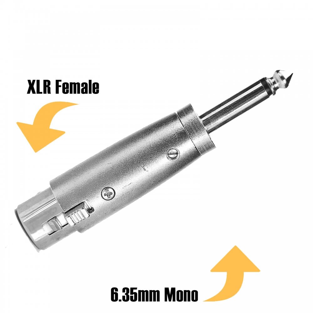 4pc 3 Pin XLR Female Socket to 6.35mm Mono Jack Plug Adaptor