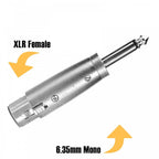 4pc 3 Pin XLR Female Socket to 6.35mm Mono Jack Plug Adaptor