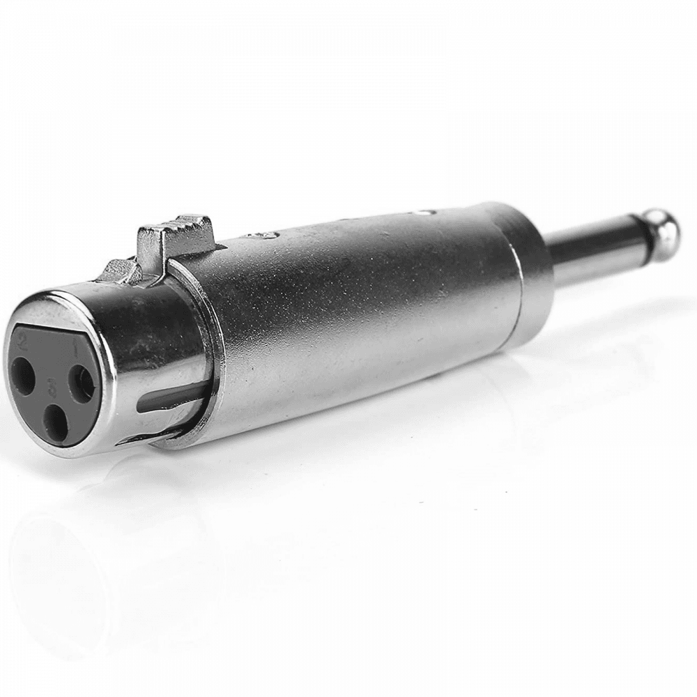 3 Pin XLR Female Socket to 6.35mm Mono Jack Plug Adaptor