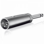 3 Pin XLR Male Plug to 6.35mm Mono Jack Plug Adaptor