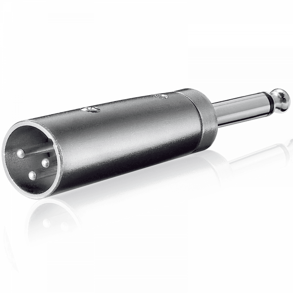 3 Pin XLR Male Plug to 6.35mm Mono Jack Plug Adaptor
