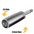 3 Pin XLR Male Plug to 6.35mm Mono Jack Plug Adaptor