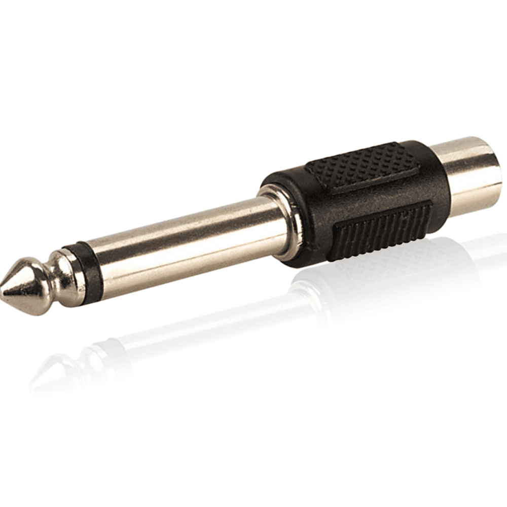 6.35mm Mono Jack Plug to RCA Phono Socket Adaptor