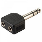 6.35mm Stereo Plug to 2 x 3.5mm Stereo Socket Adaptor