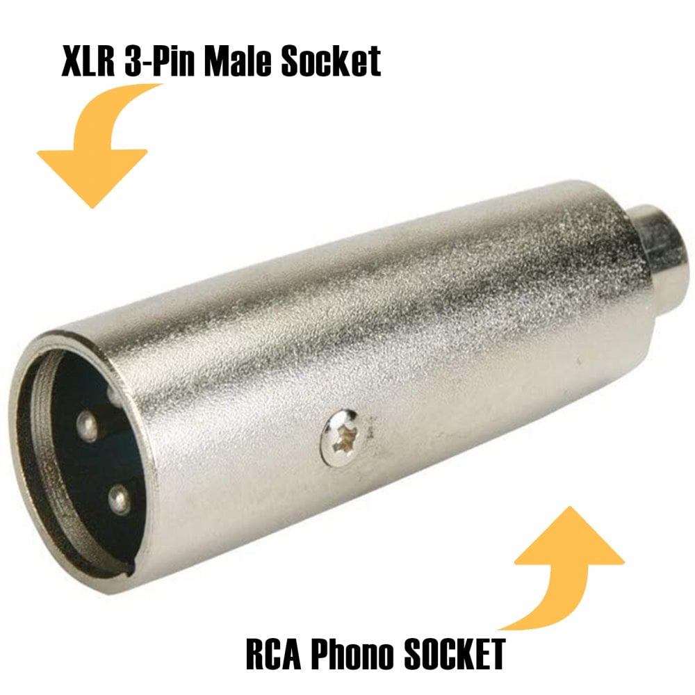 RCA Phono Socket Female to 3 Pin XLR Male Socket Adaptor