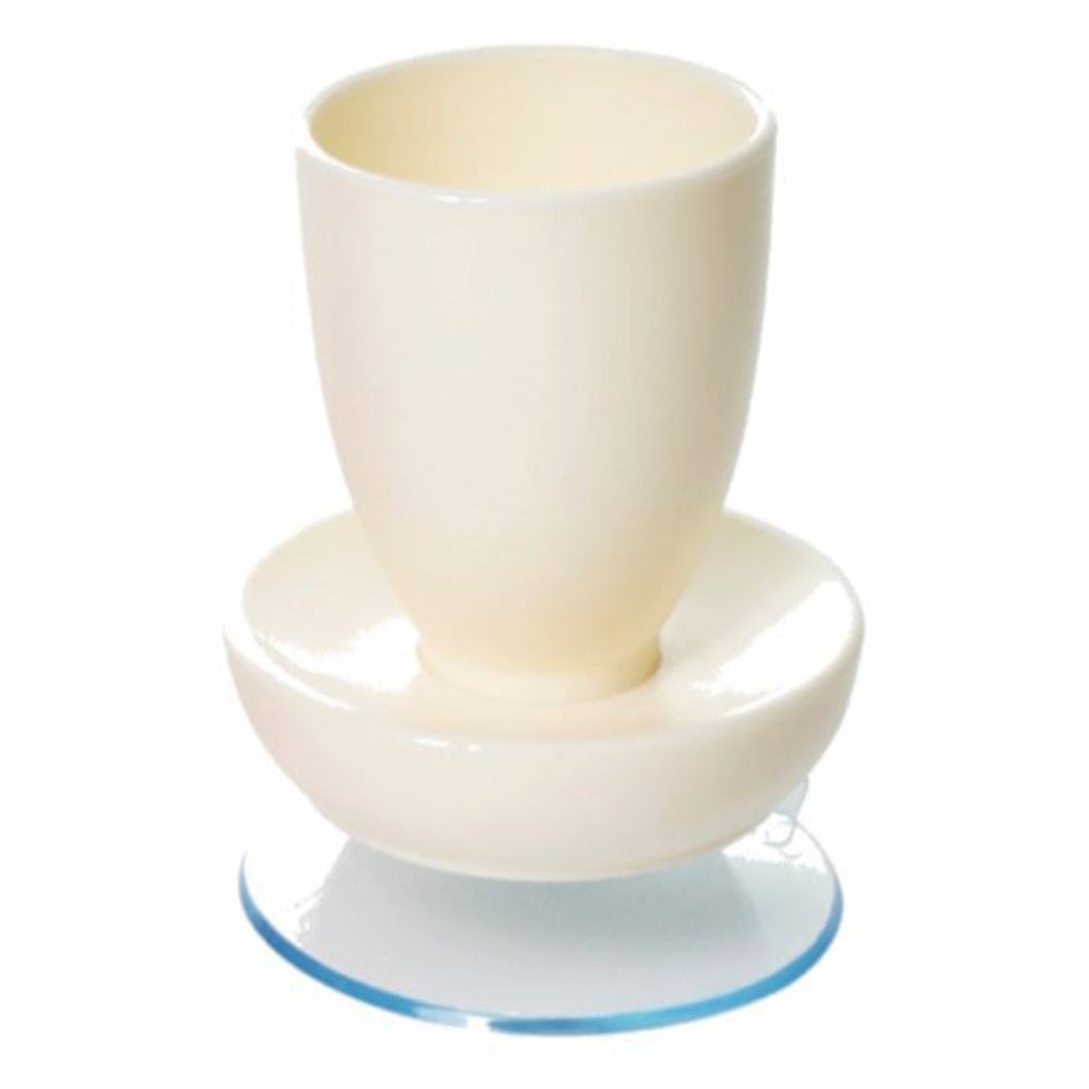 Pair of Egg Cups with Suction Base Eating Mobility Aid White