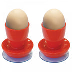 Pair of Egg Cups with Suction Base Eating Mobility Aid Red
