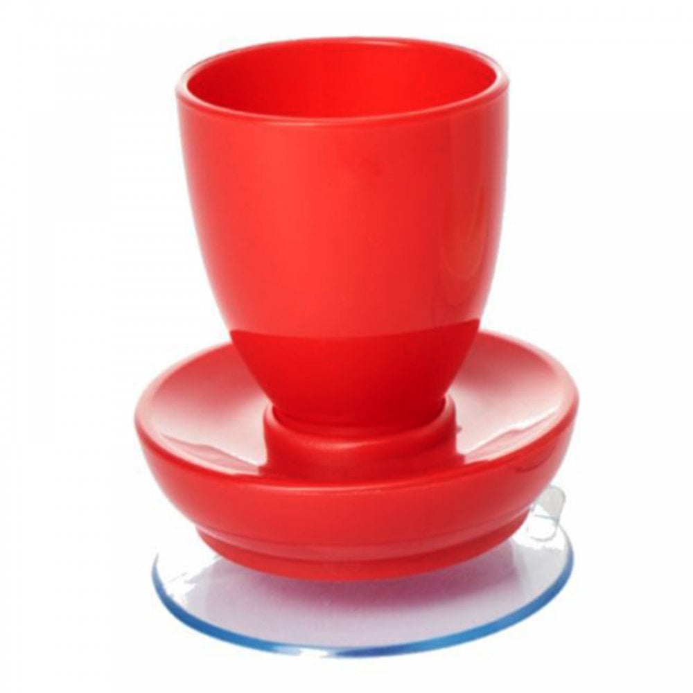 Pair of Egg Cups with Suction Base Eating Mobility Aid Red