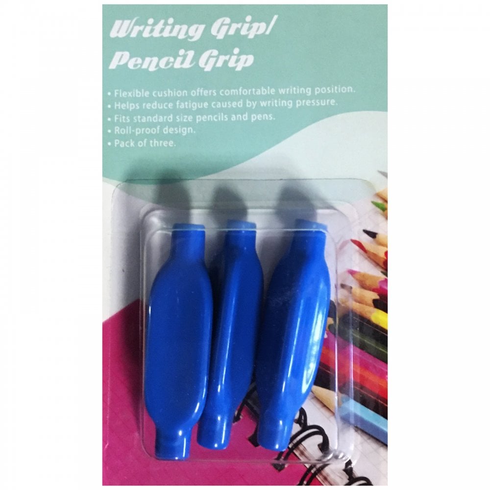 3 Blue Soft Roll Pen Pencil Writing Grips Proof Slide On Easy Grip Mobility Aid