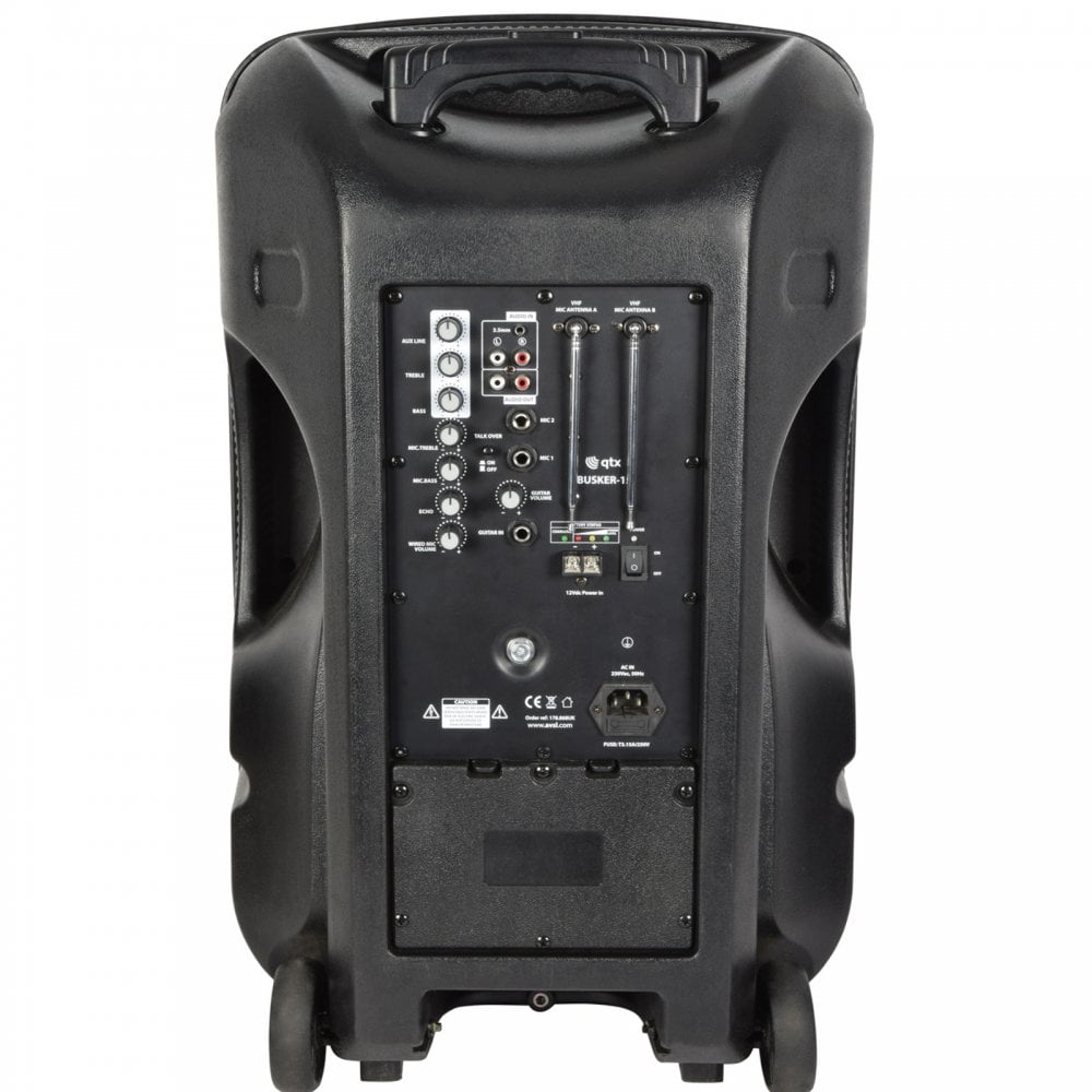 15" Busker PA with VHF Mics & Media Player