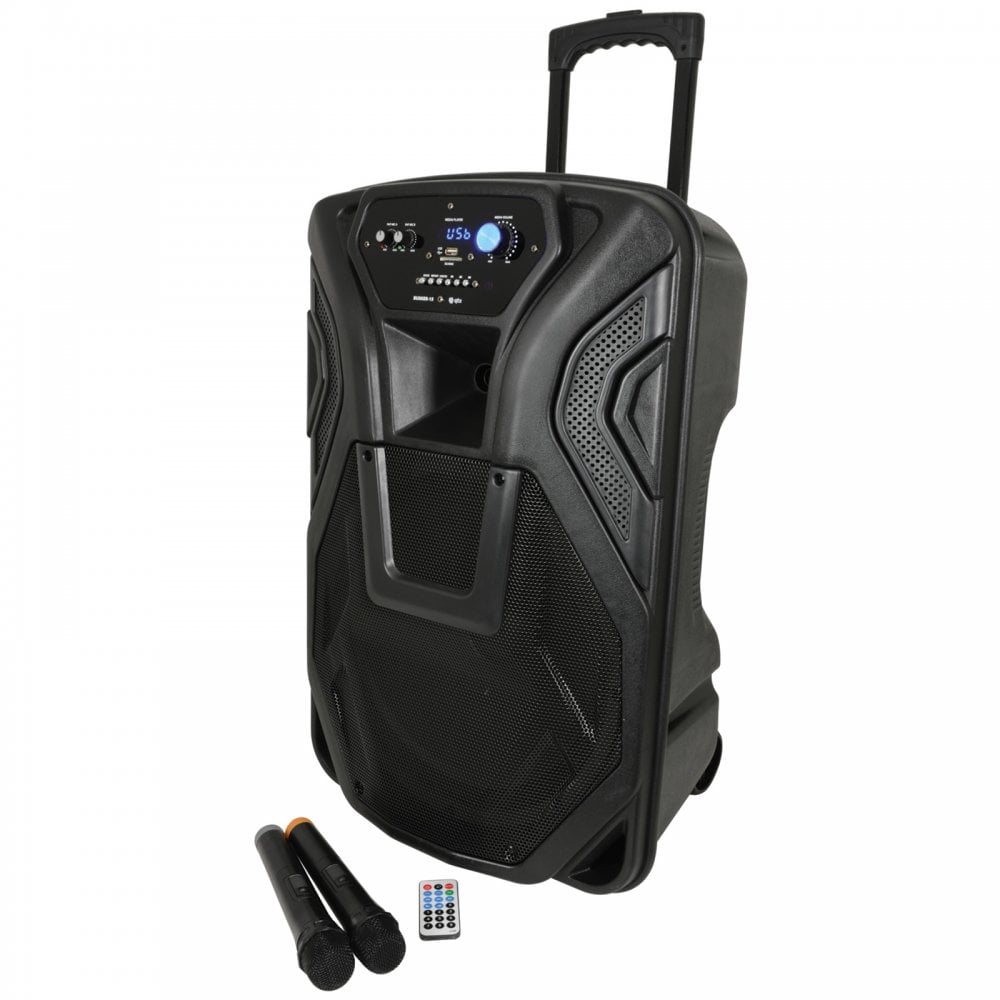 15" Busker PA with VHF Mics & Media Player