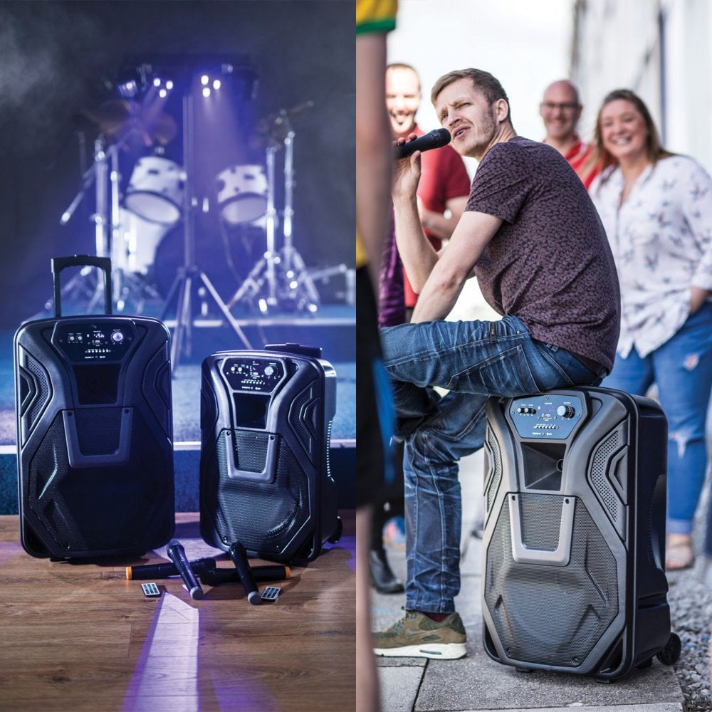 15" Busker PA with VHF Mics & Media Player