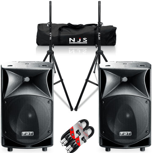 2 x JMAXX 12 Active 900w Speaker inc Stands & Case