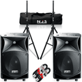 2 x JMAXX 14 Active 900w Speaker inc Stands & Case