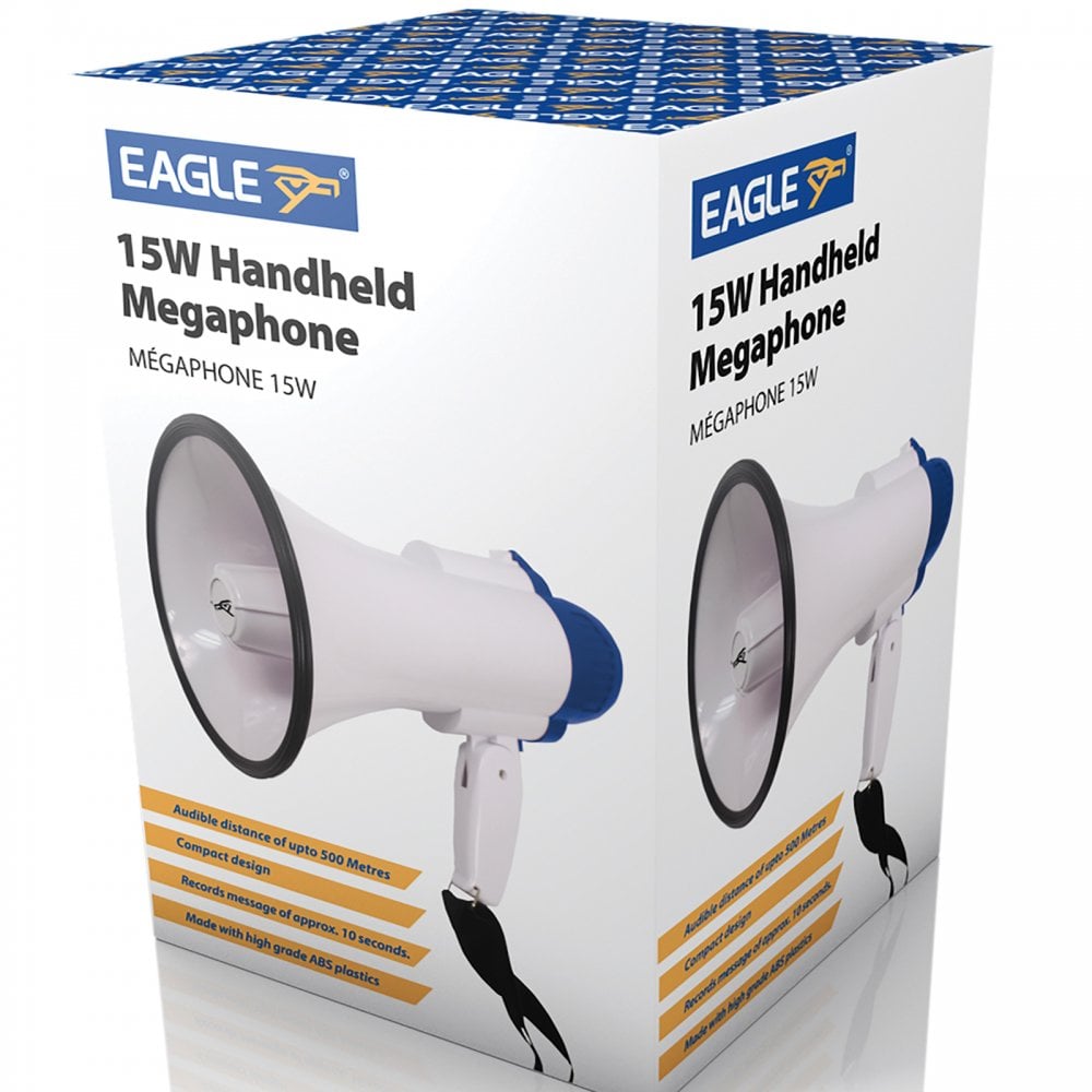 15W Loud Hailer Folding Pistol Grip Megaphone with Siren