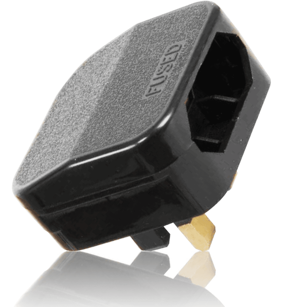 5A Fused 2 Pin Euro Plug to UK 3 Pin Mains European Converter BS1363