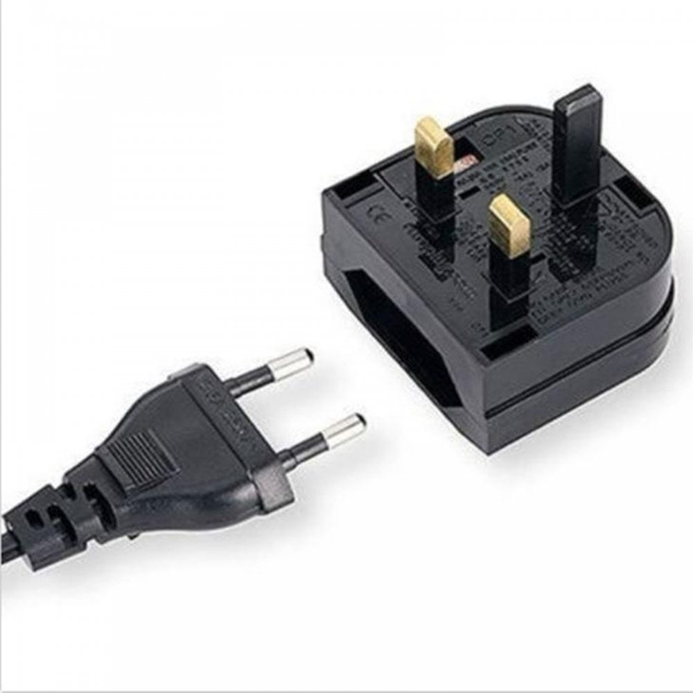 5A Fused 2 Pin Euro Plug to UK 3 Pin Mains European Converter BS1363